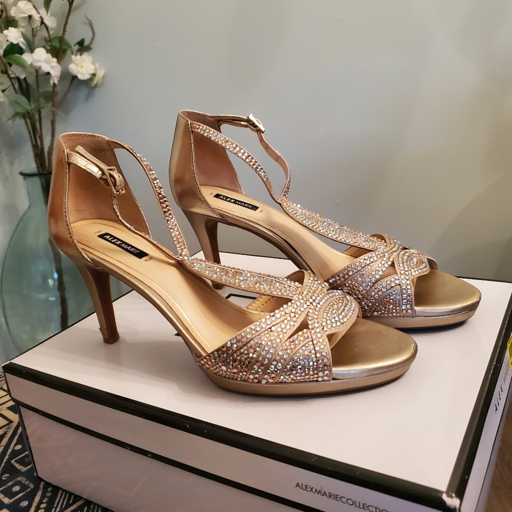 Elegant Gold Strappy Heels